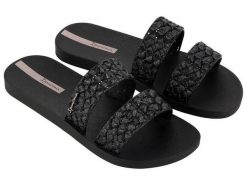 Klapki damskie Ipanema Renda Ii. Czarne klapki damskie Ipanema, bez wzorów, z materiału, sportowe, bez obcasa. Za 85.99 zł.