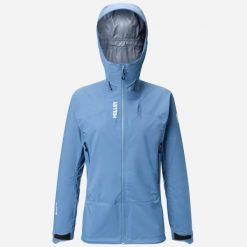 Kurtka trekkingowa damska MILLET Kamet Gore-tex Jkt W active fit. Niebieskie kurtki damskie Millet, na zimę, l, bez wzorów, z gore-texu. Za 1,189.00 zł.