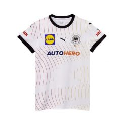 Damska koszulka domowa reprezentacji Niemiec w piłce ręcznej 2024 PUMA. Białe koszulki sportowe damskie Puma, bez wzorów, bez kołnierzyka, bez ramiączek, do piłki ręcznej. W wyprzedaży za 244.60 zł.