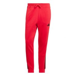 Spodnie do biegania adidas Essentials 3-Stripes Fleece. Czarne spodnie sportowe męskie Adidas, l, bez wzorów, z materiału, do biegania. Za 222.05 zł.