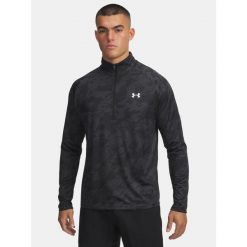 Koszulka męska koszulka z długim rękawem i zapięciem na zamek ½ Under Armour. Czarne bluzy męskie Under Armour, m, bez wzorów, bez kaptura. Za 179.99 zł.