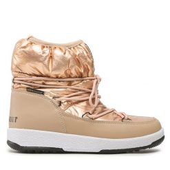 Śniegowce Moon Boot. Żółte śniegowce dziewczęce Moon Boot, z nylonu, bez zapięcia. Za 309.99 zł.