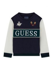 Guess Bluza N6YQ08 K4101 Granatowy Regular Fit. Niebieskie bluzy dla chłopców Guess, z aplikacjami, z bawełny, bez ramiączek, bez kaptura. Za 174.99 zł.