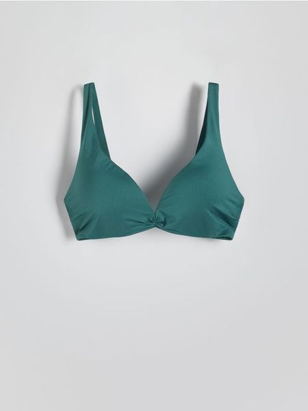 Góra od bikini - ciemny turkus. Bikini damskie Reserved, bez wzorów. W wyprzedaży za 29.99 zł.