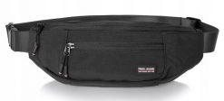 Męska Saszetka (Nerka) na Biodro - Pako Jeans - Czarna. Czarne saszetki męskie Pako Jeans, z jeansu, sportowe, małe. Za 49.99 zł.