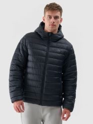 4F Kurtka puchowa z syntetycznym wypełnieniem męska - czarna XL. Czarne kurtki męskie 4f, m, bez wzorów, z dzianiny, klasyczne, z kapturem. Za 139.99 zł.