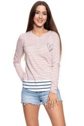 DAMSKA BLUZKA MUSTANG Anna H Striped 1008947 11548. Białe bluzki damskie Mustang, s, bez wzorów, bez kołnierzyka. W wyprzedaży za 39.99 zł.