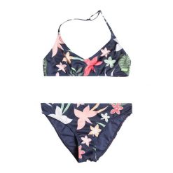 Strój kąpielowy dwuczęściowy dziecięcy ROXY Vacay For Life TRI. Niebieskie stroje kąpielowe dla dziewczynek Roxy, bez wzorów, z elastanu. Za 69.99 zł.