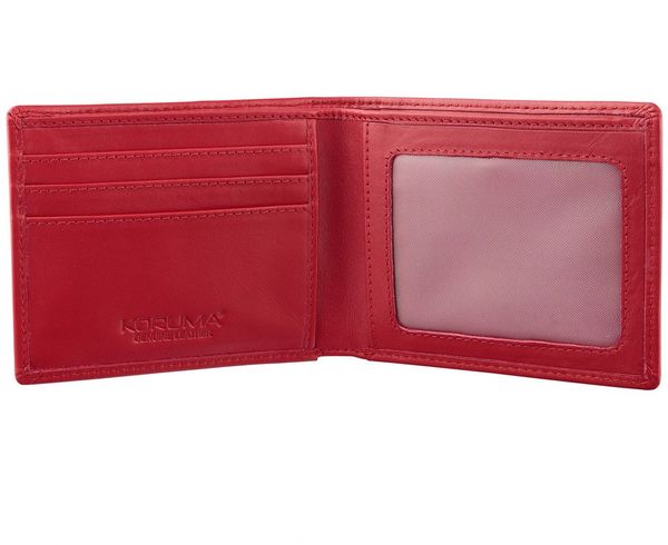 Cienki portfel damski skórzany typu SLIM (Czerwony) Uniwersalny. Czerwone portfele damskie KORUMA, bez wzorów. Za 164.91 zł.