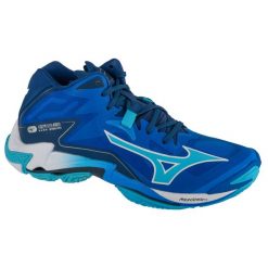 Buty do siatkówki męskie, Wave Lightning Z8 Mid. Niebieskie buty sportowe męskie Mizuno, bez zapięcia, do siatkówki, mizuno wave. W wyprzedaży za 618.55 zł.