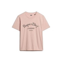 Koszulka damska Superdry Brand Mark. Czerwone t-shirty damskie Superdry., bez wzorów, bez kołnierzyka. Za 143.35 zł.