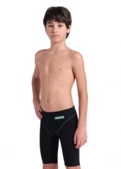 Spodenki startowe pływackie Arena Powerskin IMPULSO Jammer Junior. Czarne kąpielówki dla chłopców Arena, bez wzorów, z elastanu, długie. Za 399.99 zł.