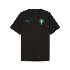 T-shirt treningowy Maroc 2026. Czarne t-shirty męskie Puma, xs, bez wzorów, z materiału, eleganckie, bez kołnierzyka. Za 183.50 zł.