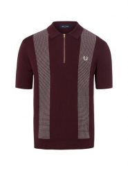 Fred Perry Męska koszulka polo z dzianiny Mężczyźni Bawełna czerwony|biały wzorzysty, S. Białe koszulki polo męskie Fred Perry, m, bez wzorów, z bawełny, eleganckie, bez ramiączek. Za 849.95 zł.