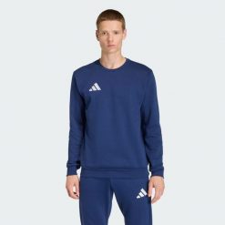 Bluza Entrada26. Białe bluzy męskie Adidas, l, bez wzorów, z bawełny, bez kaptura. Za 199.00 zł.