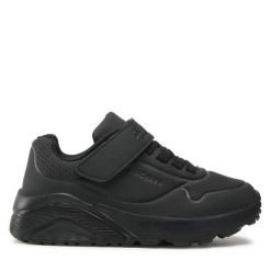 Sneakersy Skechers. Czarne półbuty chłopięce Skechers, bez wzorów, bez zapięcia. Za 199.99 zł.