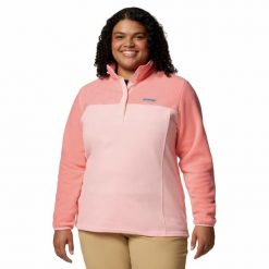 Bluza polarowa damska Columbia Benton Springs 1/2 Snap Pullover Fleece II. Czerwone bluzy sportowe damskie Columbia, bez wzorów, z polaru, bez kaptura, trekkingowe. Za 135.99 zł.
