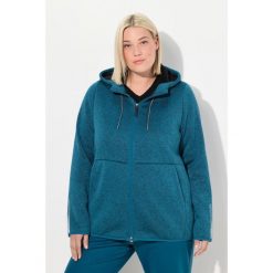 Damskie Sweter na polarze pluszowy polar dwukierunkowy suwak odblaski. Niebieskie bluzy sportowe damskie Ulla Popken, plus size, bez wzorów, z materiału, bez kaptura, narciarskie. W wyprzedaży za 279.99 zł.