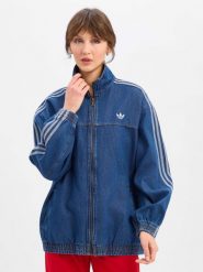 Adidas Originals kurtka dżinsowa Kobiety Jeansy niebieski, L. Niebieskie kurtki sportowe damskie adidas Originals, l, bez wzorów, z jeansu, bez kaptura. Za 599.95 zł.