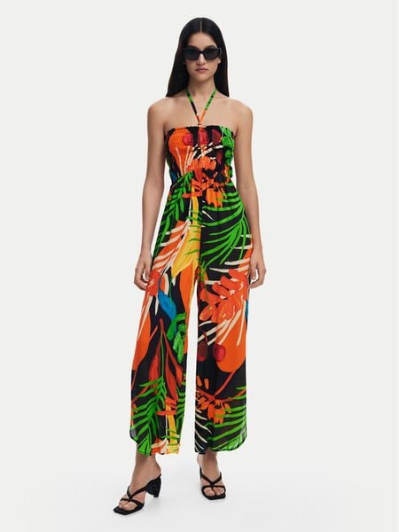 Desigual Kombinezon Bahamas 25SWMW03 Kolorowy Regular Fit. Sukienki damskie Desigual, m, bez wzorów, z wiskozy, bez kołnierzyka, bez ramiączek. Za 199.99 zł.