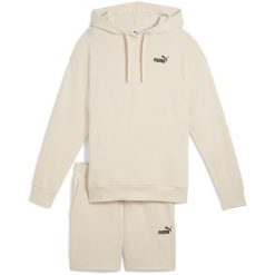 Sprzęt Puma Short Hooded Relaxed Sweat Suit 7 Tr Op, Kobiety. Brązowe obuwie sportowe damskie Puma, bez wzorów, z bawełny, na fitness i siłownię. Za 490.00 zł.