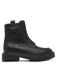 TWINSET Botki 252TCP184 Czarny. Czarne botki damskie Twinset, ze skóry, bez obcasa, na płaskiej podeszwie, bez zapięcia. Za 819.99 zł.