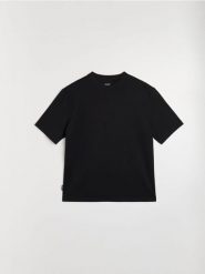 Bluza z krótkim rękawem z wiskozą - czarny. Czarne bluzy męskie Sinsay, l, bez wzorów, z wiskozy, bez kaptura. Za 39.99 zł.