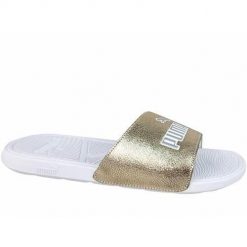 Klapki damskie Puma Cool Cat 2.0. Żółte klapki damskie Puma, bez wzorów, z materiału. Za 88.99 zł.