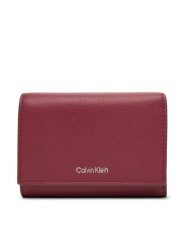 Calvin Klein Portfel Foil Logo Trifold W/ Zip Pocket LV04F1117G Różowy. Czerwone portfele damskie Calvin Klein, bez wzorów, ze skóry. Za 249.99 zł.