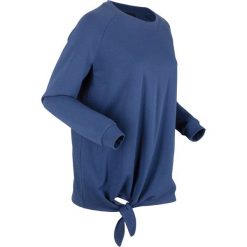 Bluza dresowa, długi rękaw bonprix kobaltowy. Niebieskie bluzy damskie bonprix, bez wzorów, z dresówki, bez kaptura. Za 32.99 zł.