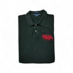 Second life - Krótki rękaw Polo dla kobiet Skinny Black - Jak nowy. Czarne koszulki sportowe damskie Ralph Lauren, bez wzorów, bez kołnierzyka, bez ramiączek, na golfa. Za 122.63 zł.