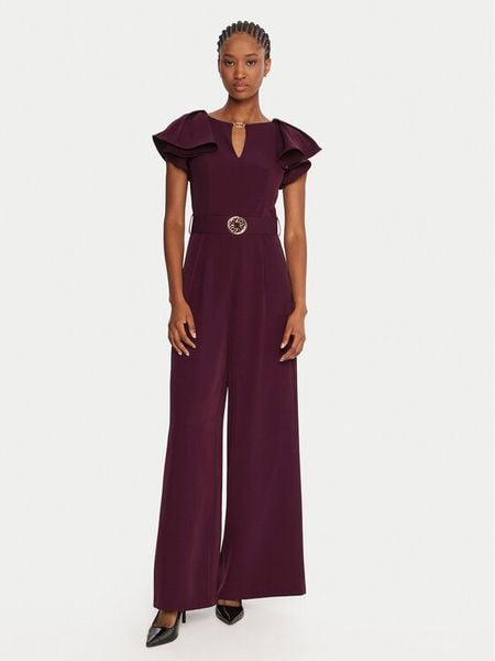 Rinascimento Kombinezon CFC0125317003 Bordowy Regular Fit. Czerwone sukienki damskie Rinascimento, s, bez wzorów, z syntetyku, bez kołnierzyka, bez ramiączek. Za 709.99 zł.