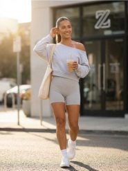 Dresowa bluza z asymetrycznym dekoltem Gym Hard - szary. Szare bluzy damskie Sinsay, l, bez wzorów, z dresówki, bez kaptura. Za 39.99 zł.