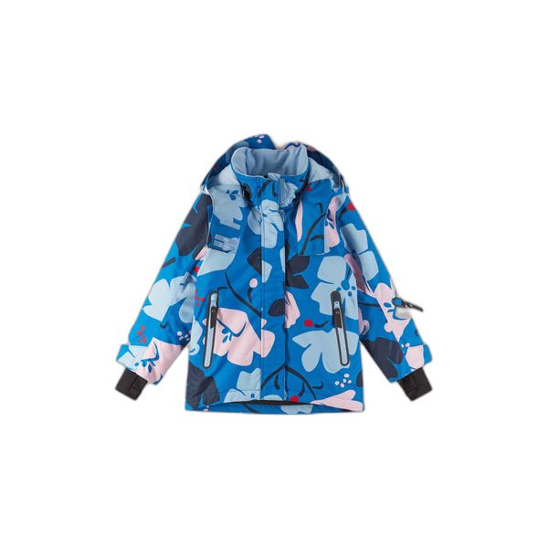 Dziewczęca kurtka narciarska Reima Kiiruna. Niebieskie buty zimowe dziewczęce Reima, na zimę, bez wzorów, z materiału, długie, z kapturem. Za 479.99 zł.