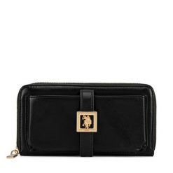 Portfel U.S. Polo Assn. Czarne portfele damskie U.S. Polo Assn., bez wzorów. Za 199.99 zł.