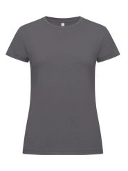 Clique New Classic-T Women T-shirt bawełniany – współczesny krój – Metal Grey. Szare t-shirty damskie CLIQUE, xs, bez wzorów, z bawełny, klasyczne, bez kołnierzyka. Za 104.39 zł.