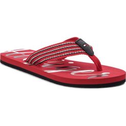 Japonki TOMMY HILFIGER - Low Beach Sandal FW0FW02372 Tango Red 611. Czerwone klapki damskie Tommy Hilfiger, z materiału. W wyprzedaży za 109.00 zł.