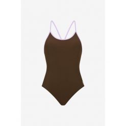 Damski strój pływacki Wallien Czarny. Brązowe kostiumy jednoczęściowe damskie WALLIEN, xs, bez wzorów, sportowe, do pływania. Za 339.00 zł.