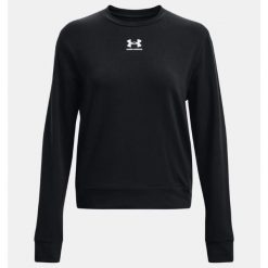 Koszulka damska z długim rękawem Under Armour 1369856. Czarne t-shirty damskie Under Armour, bez wzorów, bez kołnierzyka. Za 269.99 zł.