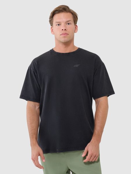 4F T-shirt oversize gładki męski - czarny XL. Czarne koszulki sportowe męskie 4f, m, z aplikacjami, z bawełny, bez kołnierzyka, bez ramiączek. W wyprzedaży za 49.99 zł.
