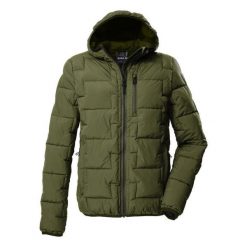 Kurtka z kapturem Killtec GW 72. Zielone kurtki sportowe męskie KILLTEC, bez wzorów, z puchu, trekkingowe. Za 548.50 zł.