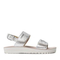 Sandały Geox. Szare sandały dziewczęce Geox, bez zapięcia. Za 139.99 zł.