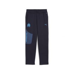 Męskie spodnie dresowe Olympique Marsylia PUMATECH PUMA New Navy Bleu Azur Blue. Niebieskie spodnie sportowe męskie Puma, m, w ażurowe wzory, z dresówki, do biegania. Za 332.00 zł.