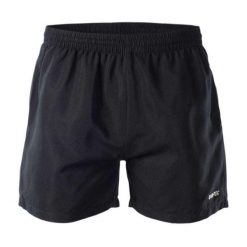 Shorty Męskie Odblaskowy Materiał Logo Matt. Czarne krótkie spodenki sportowe męskie Hi-tec, m, bez wzorów, z materiału, trekkingowe. Za 64.99 zł.