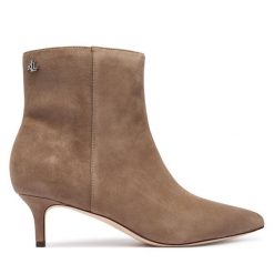Botki LAUREN RALPH LAUREN. Brązowe botki damskie Lauren Ralph Lauren, bez obcasa, na szpilce, bez zapięcia. Za 809.99 zł.