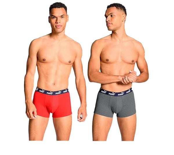 Bokserki majtki męskie Puma 2-Pack. Czerwone bokserki męskie Puma, m, bez wzorów, z bawełny. Za 59.00 zł.