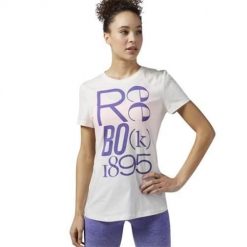 Koszulka sportowa damska Reebok Definition. Białe koszulki sportowe damskie Reebok, l, bez wzorów, z materiału, bez kołnierzyka, bez ramiączek, do biegania. Za 132.00 zł.