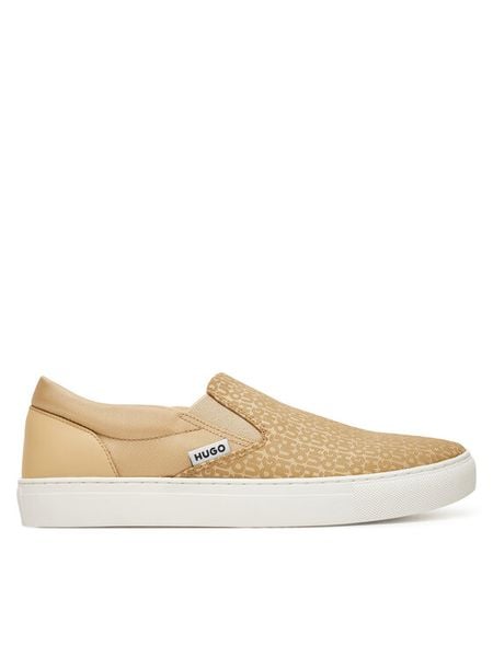 HUGO Tenisówki Morrie Slon Rnmono 50541694 Beżowy. Brązowe trampki męskie Hugo, bez wzorów, z materiału, bez zapięcia. Za 289.99 zł.