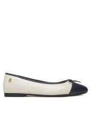 Tommy Hilfiger Baleriny Toe Cap Leather Ballerina FW0FW08759 Beżowy. Brązowe baleriny damskie Tommy Hilfiger, bez wzorów, ze skóry, bez obcasa. Za 349.99 zł.