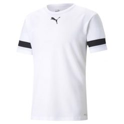 Koszulka męska sportowa Puma teamRISE Jersey. Białe koszulki sportowe męskie Puma, l, bez wzorów, z jersey, bez kołnierzyka, bez ramiączek, do biegania. Za 93.84 zł.